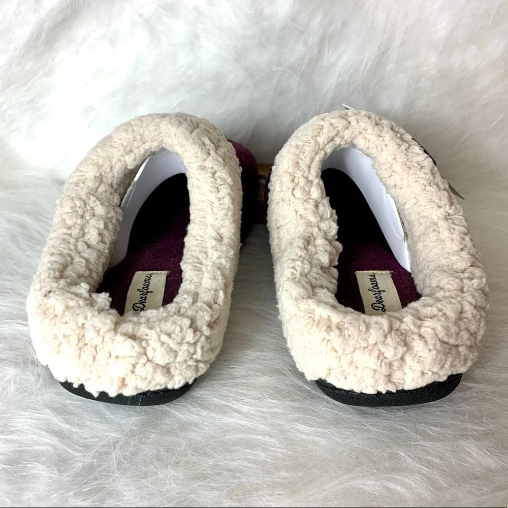 NWT Dearfoams Slippers fits size 7-8 Maroon color - Picture 4 of 4